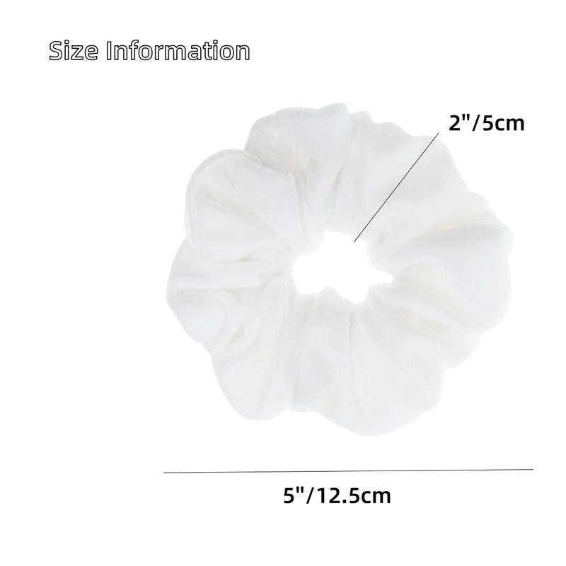PIDOUDOU 2 Pcs Large Size White Color Scrunchies for Women Hair Elastic Bands - Image 2